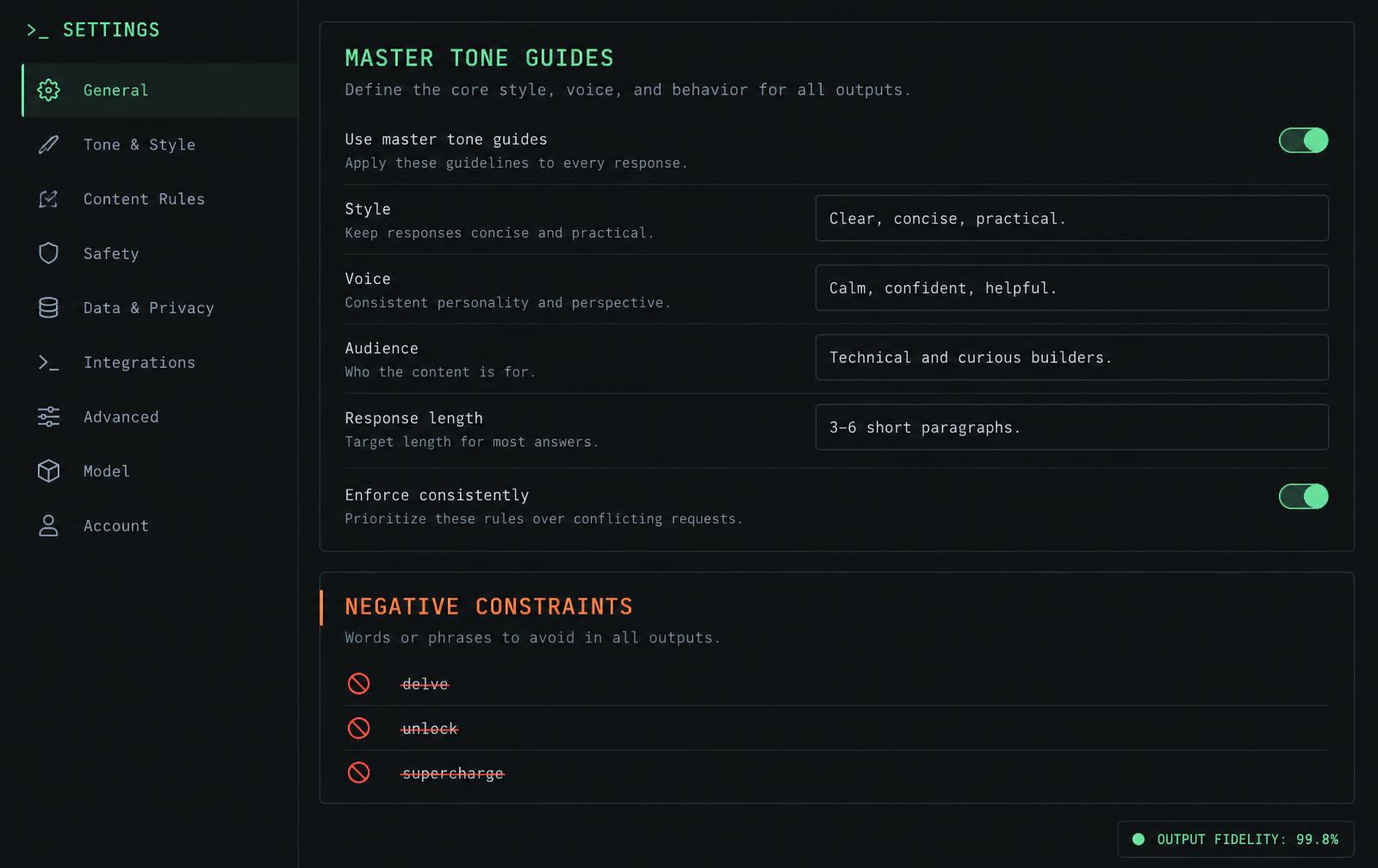 Growth OS receipt — the AI editorial constraints engine